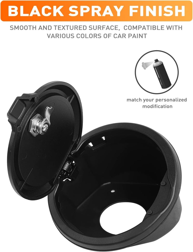 Savadicar Locking Gas Cap Cover for 2018-2023 Jeep Wrangler JL JLU - Black ABS & Aluminum Alloy - Image 3