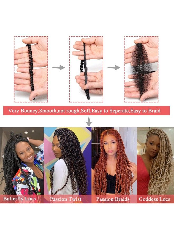 Leeven قطعتان من ضفائر الشعر الملتوية العاطفية لضفائر الفراشة ذات اللون الأسود الطبيعي وموجات الماء من الكروشيه للنساء ضفائر بوهيمية طويلة بطول 18 بوصة من شعر الكروشيه الصناعي 1B# - Image 5
