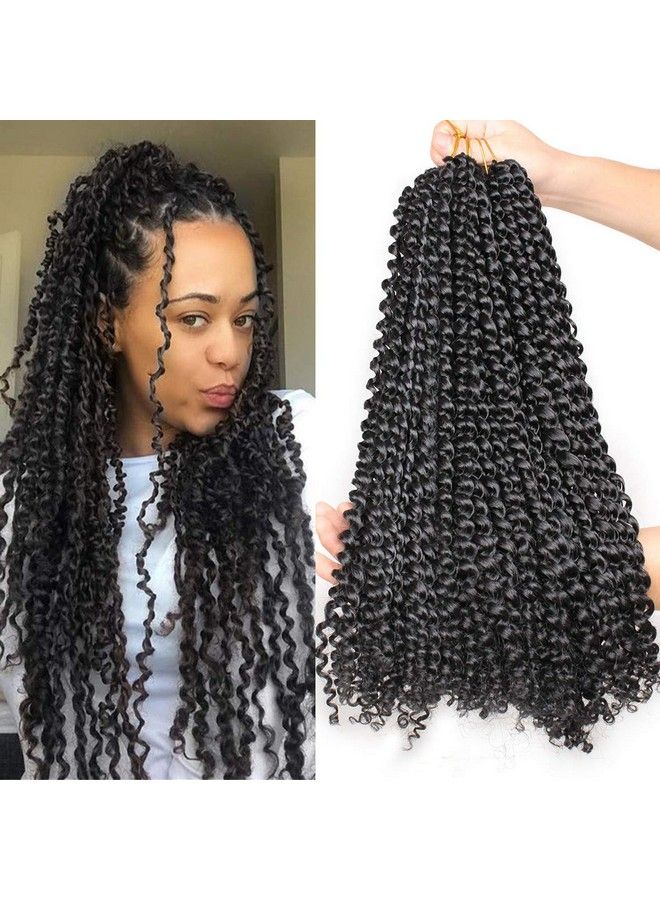 Leeven قطعتان من ضفائر الشعر الملتوية العاطفية لضفائر الفراشة ذات اللون الأسود الطبيعي وموجات الماء من الكروشيه للنساء ضفائر بوهيمية طويلة بطول 18 بوصة من شعر الكروشيه الصناعي 1B# - Image 2