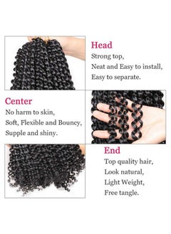 Leeven 2 Pcs Passion Twist Braiding Hair For Butterfly Locs Natural Black Water Wave Crochet Passion Twist Hair For Women 18 Inch Long Bohemian Braids Synthetic Crochet Hair 1B#  - Image 4