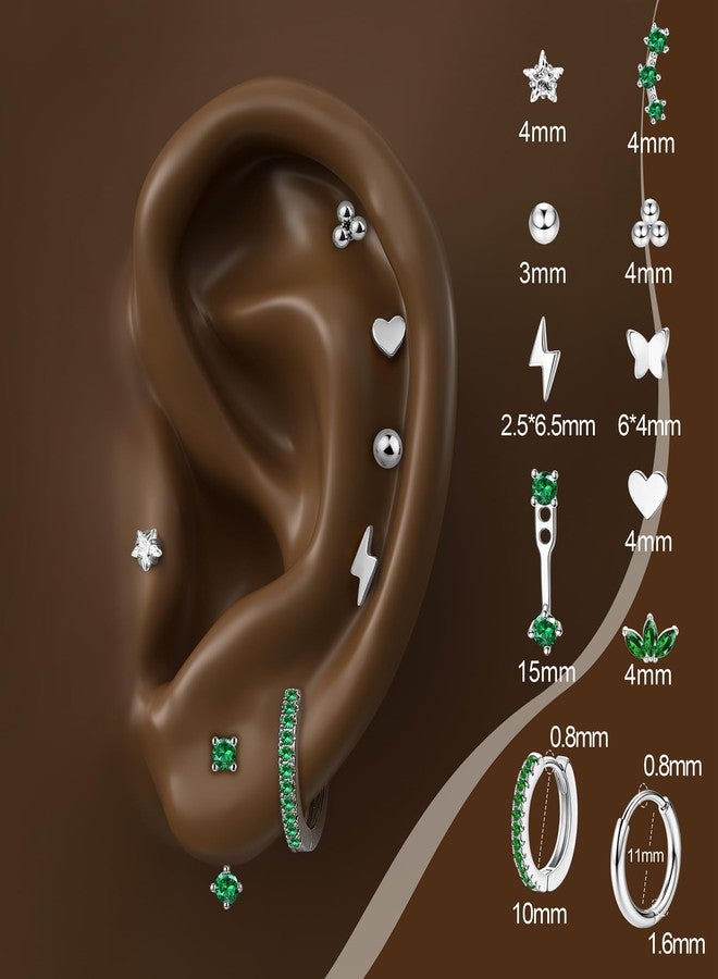 SAILIMUE Hypoallergenic Flat Back Earrings Gold Earrings Stacks Set Surgical Stainless Steel Cartilage Earring for Women Dainty Flatback Stud Small Hoop Earring Sets for Multiple Piercing - Image 4