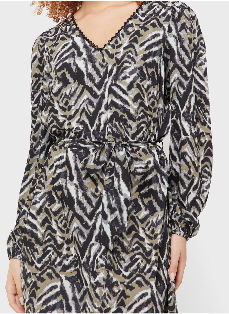 Jacqueline de Yong - V-Neck Tie Detail Dress - Image 1