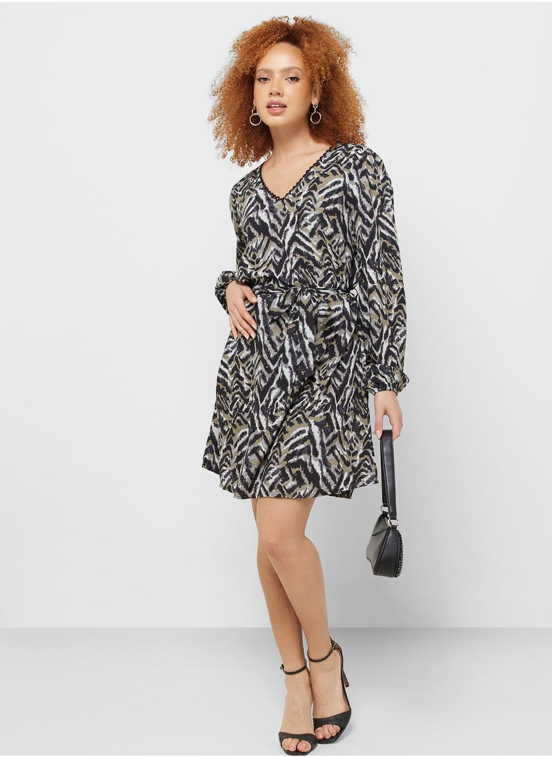 Jacqueline de Yong - V-Neck Tie Detail Dress - Image 1