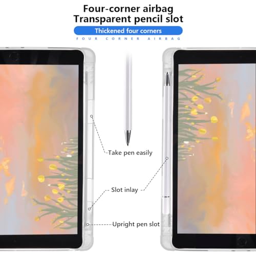 JOYLAND Cute Duck Case for iPad (A16) 11th Generation 2025 11"/iPad 10th Generation 2022 10.9" with Pencil Holder Kawaii Printed Cartoon Leather Clear TPU Back Trifold Stand Cover, Auto Wake/Sleep - Image 3