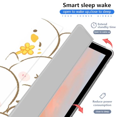 JOYLAND Cute Duck Case for iPad (A16) 11th Generation 2025 11"/iPad 10th Generation 2022 10.9" with Pencil Holder Kawaii Printed Cartoon Leather Clear TPU Back Trifold Stand Cover, Auto Wake/Sleep - Image 2