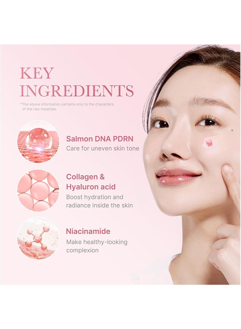 Salmon DNA PDRN Pink Collagen Capsule Cream, Face Moisturizer | Lightweight Moisturizing Cream | PDRN,Niacinamide for Uneven Skin Tone,Glow hydration | Korean Skin Care 1.94 oz - Image 4