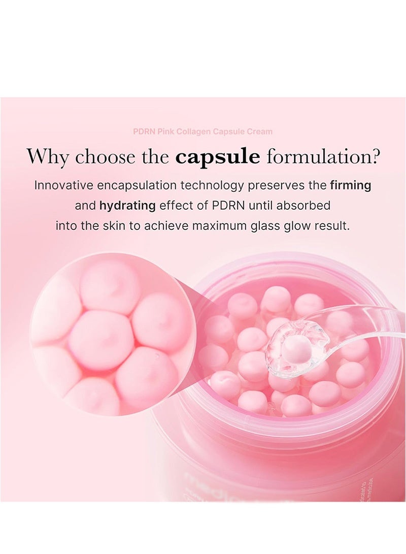 Salmon DNA PDRN Pink Collagen Capsule Cream, Face Moisturizer | Lightweight Moisturizing Cream | PDRN,Niacinamide for Uneven Skin Tone,Glow hydration | Korean Skin Care 1.94 oz - Image 5