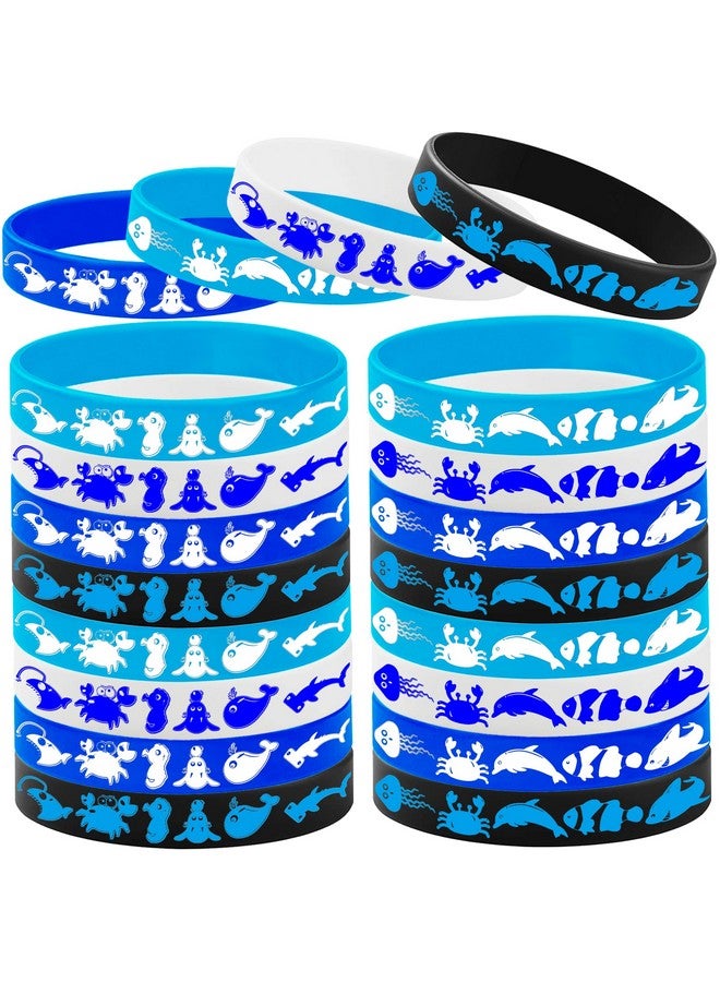 كوبا بلاي أساور مطاطية من CupaPlay مكونة من 48 قطعة على شكل حيوانات المحيط، هدايا حفلات بطابع بحري، مستلزمات حفلات، زينة، أعياد ميلاد، حفلات استقبال مولود جديد، أساور سيليكون، هدايا حفلات - Image 1