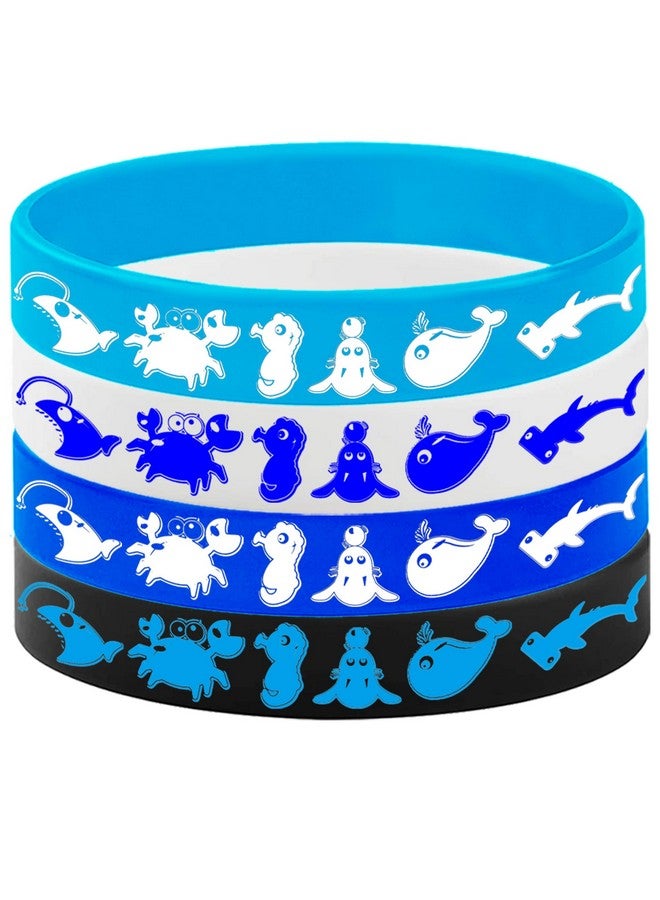 كوبا بلاي أساور مطاطية من CupaPlay مكونة من 48 قطعة على شكل حيوانات المحيط، هدايا حفلات بطابع بحري، مستلزمات حفلات، زينة، أعياد ميلاد، حفلات استقبال مولود جديد، أساور سيليكون، هدايا حفلات - Image 5