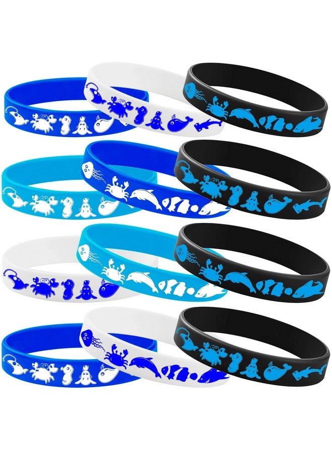 كوبا بلاي أساور مطاطية من CupaPlay مكونة من 48 قطعة على شكل حيوانات المحيط، هدايا حفلات بطابع بحري، مستلزمات حفلات، زينة، أعياد ميلاد، حفلات استقبال مولود جديد، أساور سيليكون، هدايا حفلات - Image 4