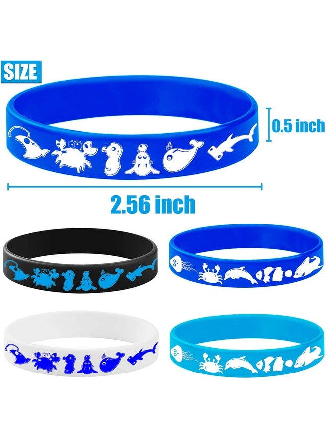 كوبا بلاي أساور مطاطية من CupaPlay مكونة من 48 قطعة على شكل حيوانات المحيط، هدايا حفلات بطابع بحري، مستلزمات حفلات، زينة، أعياد ميلاد، حفلات استقبال مولود جديد، أساور سيليكون، هدايا حفلات - Image 3