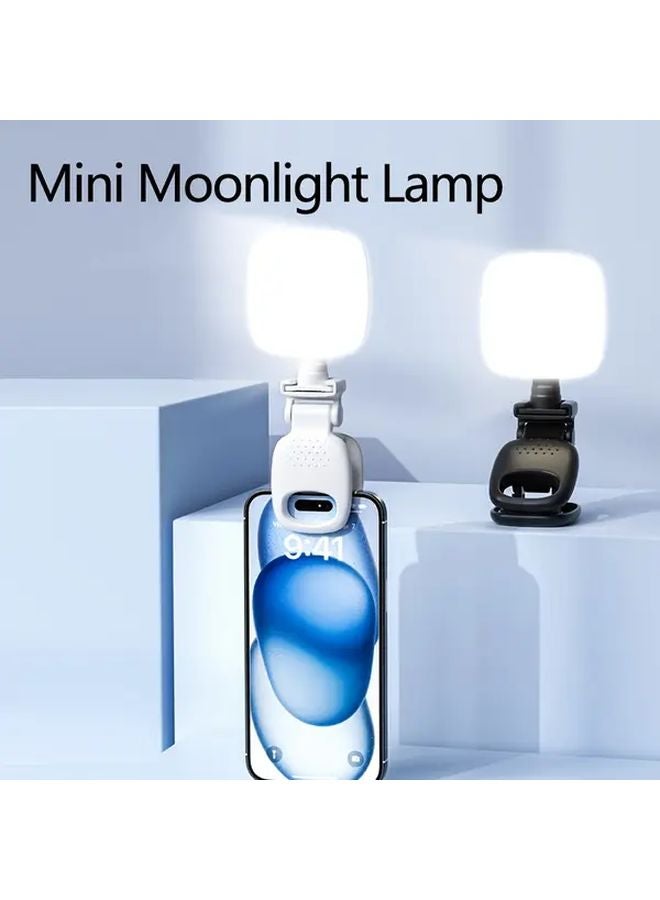 Portable LED Light Mini USB Rechargeable Phone Clamp Beauty Ring Light For Selfie Live Streaming D5 Black - Image 4