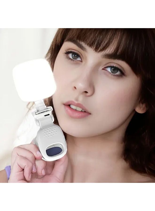 Portable LED Light Mini USB Rechargeable Phone Clamp Beauty Ring Light For Selfie Live Streaming D5 Black - Image 2