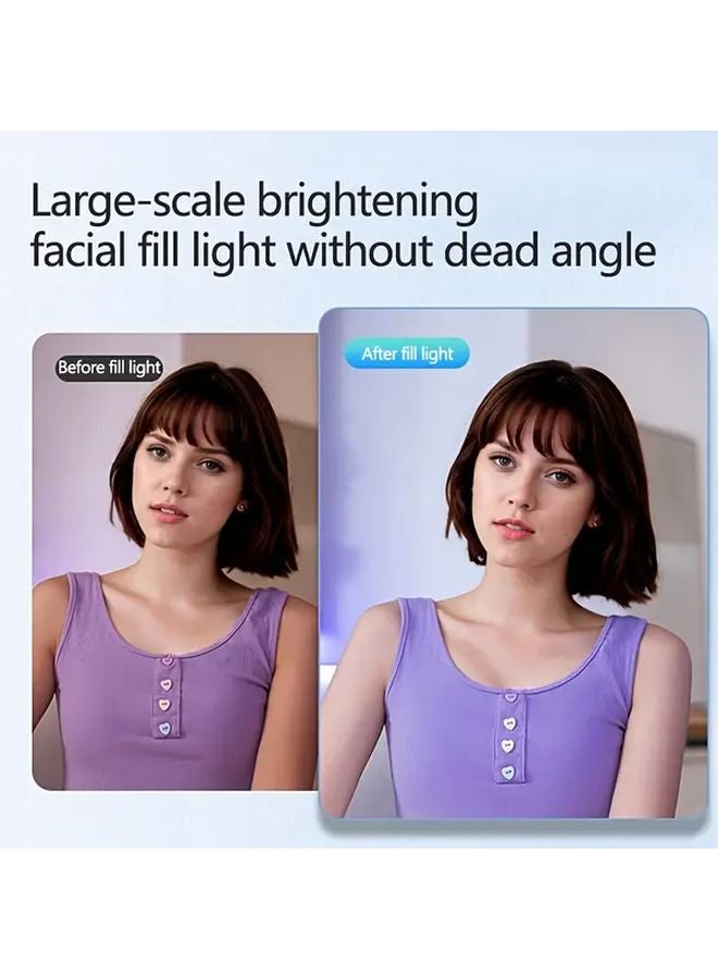 Portable LED Light Mini USB Rechargeable Phone Clamp Beauty Ring Light For Selfie Live Streaming D5 Black - Image 5