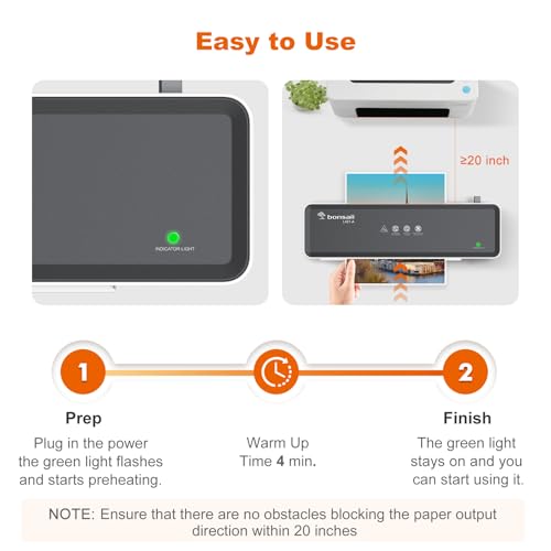 Bonsaii Laminator Machine with 5 Laminating Sheets, 9 Inch Thermal Laminating Machine for Doc/Posters/Photos, Compact Laminator for Home Office School, L421-Grey - Image 5
