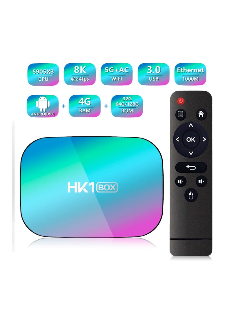 HK1 BOX 8K 4GB 32GB TV Box Amlogic S905X3 Android 9.0 1000M Wifi 4K Set top box - Image 1