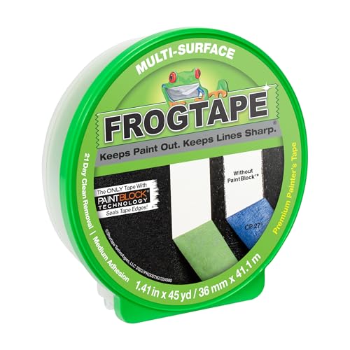 FrogTape Multi-Surface Painters Tape with PAINTBLOCK, 1.5 Inch Wide (1.41 In. x 45 Yds), Medium Adhesion, Green, 1 Roll (1396747) - Image 1