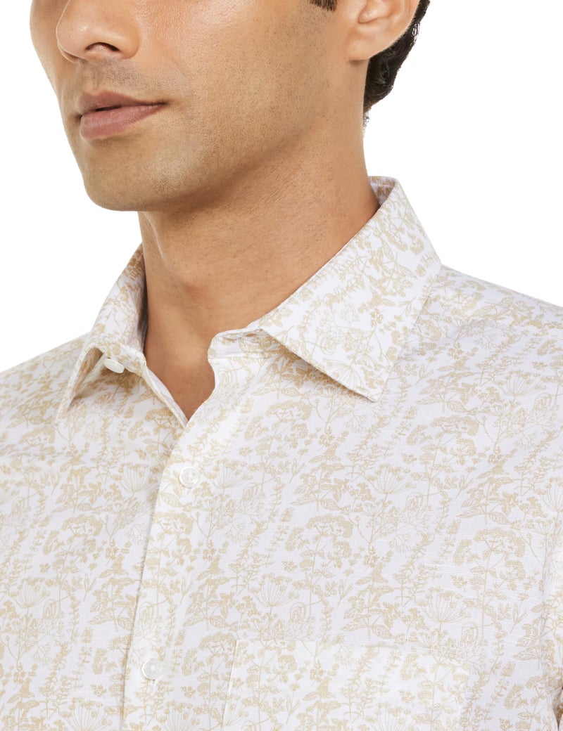 Van Heusen Men's Regular Fit Shirt (VHSHFCUBC42776_Beige - Image 3