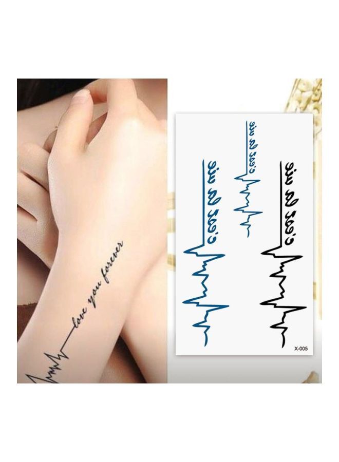 NIBEMINENT Wenshentie Letter Themed Temporary Tattoo X-005 Blue/Black - Image 2