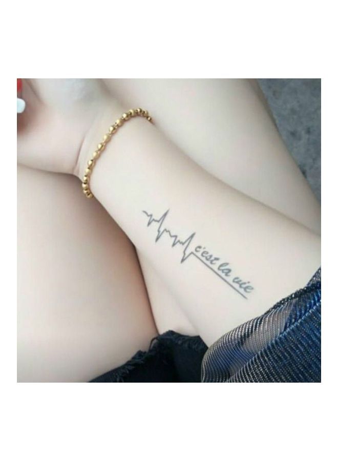 NIBEMINENT Wenshentie Letter Themed Temporary Tattoo X-005 Blue/Black - Image 3