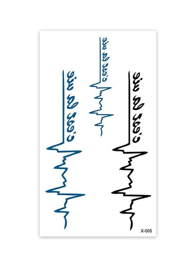 NIBEMINENT Wenshentie Letter Themed Temporary Tattoo X-005 Blue/Black - Image 1