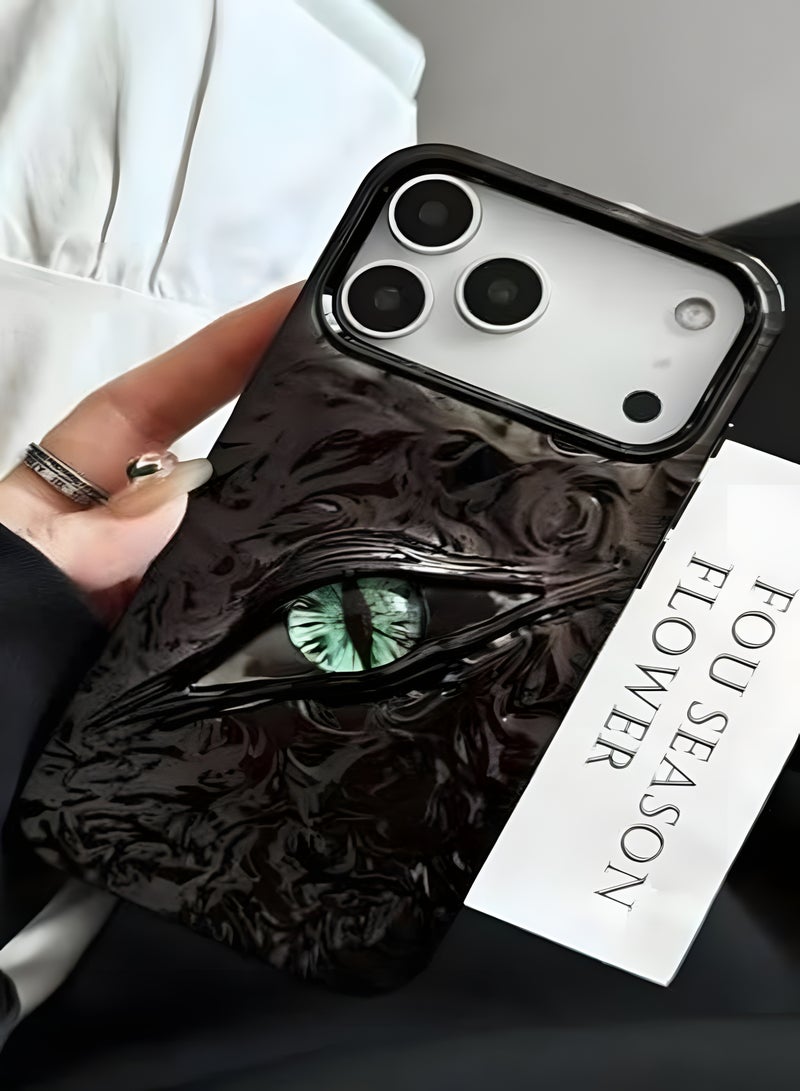 Premium phone case compatible with iPhone 17 Pro Max, luxury 3D mysterious eye design, durable shockproof and scratch resistant material, comfortable grip, modern stylish look, Black - Image 3