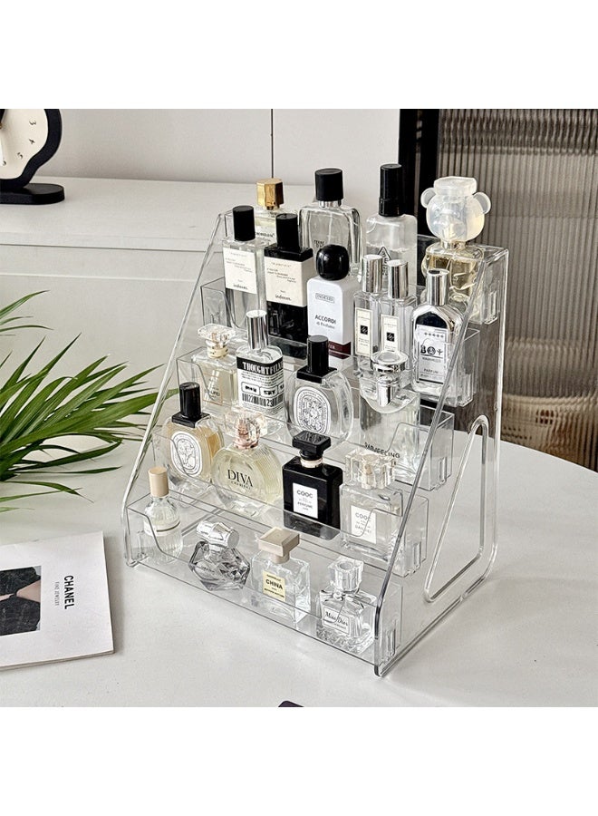 هاي هيلوك الرف العمودي ذو 5 طبقات مصنوع من الأكريليك الشفاف، يُستخدم لتخزين طلاء الأظافر، والعطور، والزيوت الأساسية، والنظارات الشمسية، ومستحضرات التجميل. - Image 3