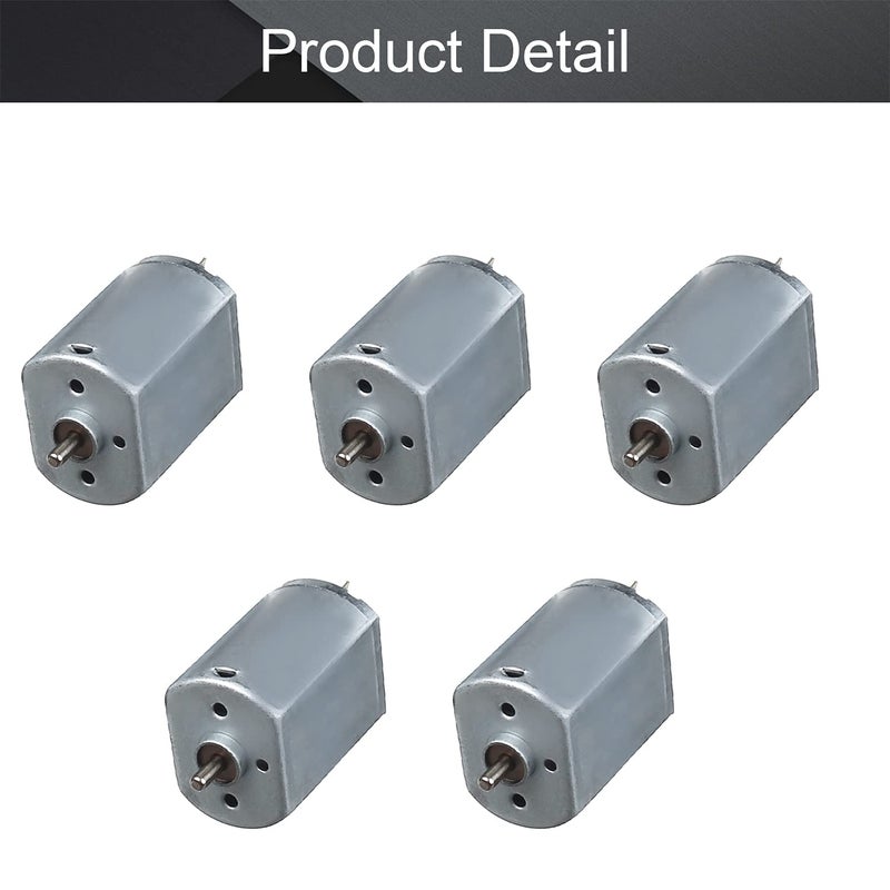 Fielect 5Pcs DC Motor 3-12V 9000RPM Electric Motor Micro Motor Mini Motor Round Shaft for RC Boat DIY Airplane Toys Model DIY Hobby - Image 4
