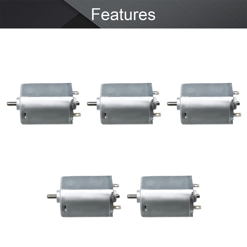 Fielect 5Pcs DC Motor 3-12V 9000RPM Electric Motor Micro Motor Mini Motor Round Shaft for RC Boat DIY Airplane Toys Model DIY Hobby - Image 3