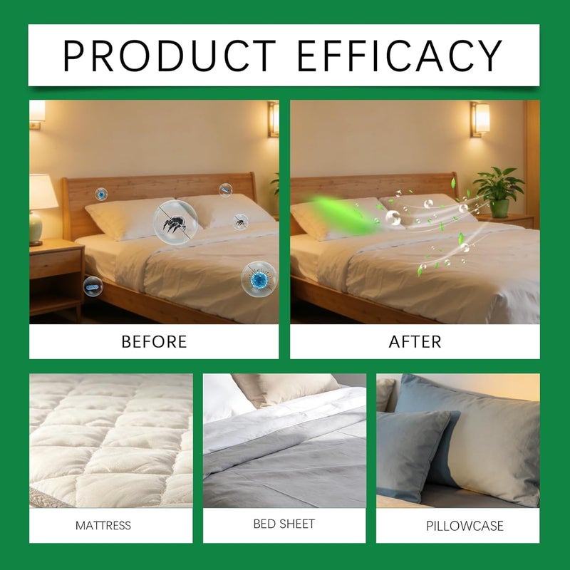 Goreem Dust Mite Flea Remover Spray 2PCS,Mites Removal Spray for Home Bed Sofa Quilt Cloth, Pet Bedding Cleaning, Relief Bedbugs & Mites Treatment, Daily Home Care Solution- 150ml*2 - Image 3