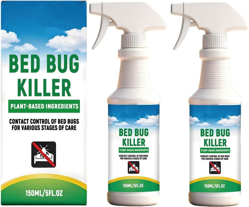 Goreem Dust Mite Flea Remover Spray 2PCS,Mites Removal Spray for Home Bed Sofa Quilt Cloth, Pet Bedding Cleaning, Relief Bedbugs & Mites Treatment, Daily Home Care Solution- 150ml*2 - Image 1