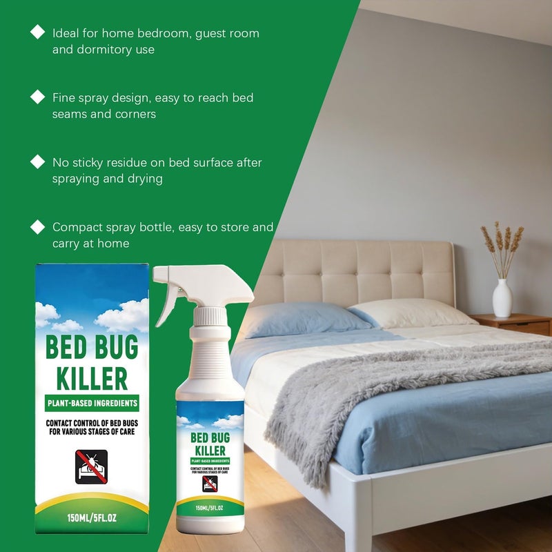 Goreem Dust Mite Flea Remover Spray 2PCS,Mites Removal Spray for Home Bed Sofa Quilt Cloth, Pet Bedding Cleaning, Relief Bedbugs & Mites Treatment, Daily Home Care Solution- 150ml*2 - Image 2