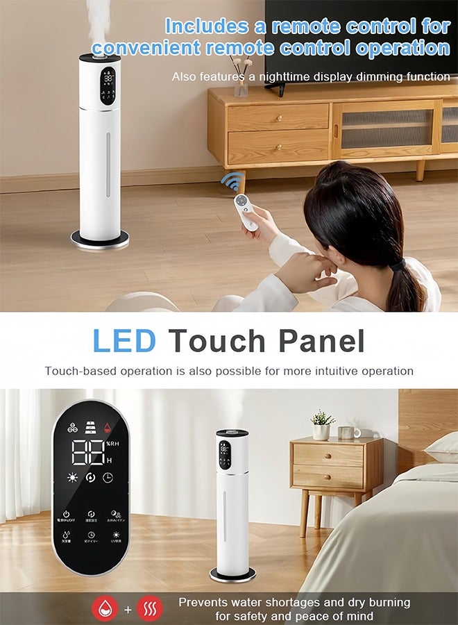 ايتي لايف مرطب هواء، سعة كبيرة 8 لترات (2.1 جالون)، تعبئة علوية، 3 سرعات، ترطيب مستمر طويل الأمد مع تعقيم بالأشعة فوق البنفسجية للغرف الكبيرة، لون أبيض - Image 5