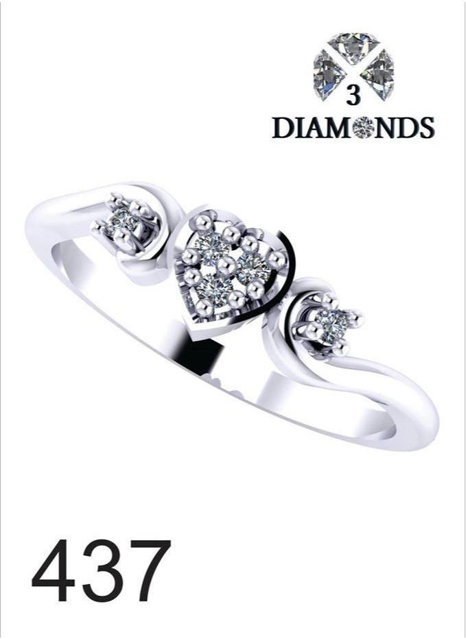 3Diamonds - Ring For Women platinum Plated-silver - Image 1