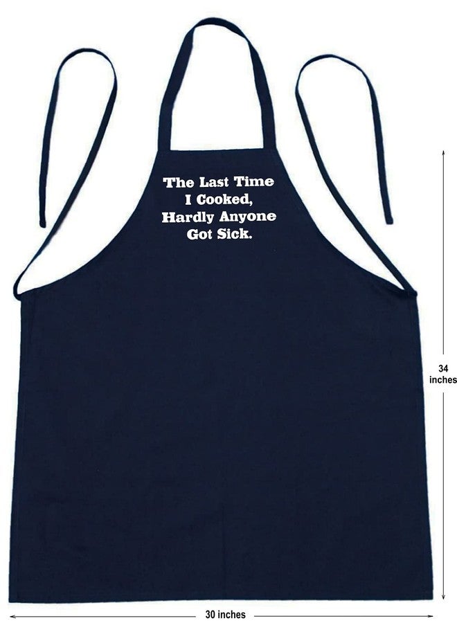 CoolAprons Funny Cooking Apron – Last Time I Cooked Hardly Anyone Got Sick – Black Chef Apron for Men & Women, BBQ, Kitchen, Grill Gift - Image 3