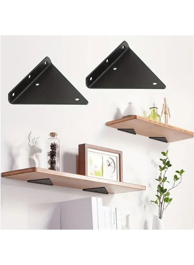4 Pack Black Heavy Duty Metal Floating Shelf Brackets 4x3 2 Inch - Image 3