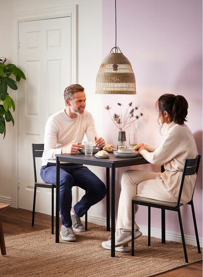 Selecto Hub Dining Table, Sturdy Metal Frame Durable Tabletop, Black, 67 x 67 cm - Image 2