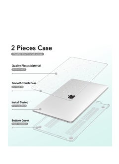 Generic حافظة شفافة لامعة متوافقة مع شريحة MacBook Air 13.6 بوصة 2022 A2681 M2 وشريحة 2024 A3113 M3 مع شاشة Retina، حافظة صلبة لامعة - شفافة لامعة  - Image 4
