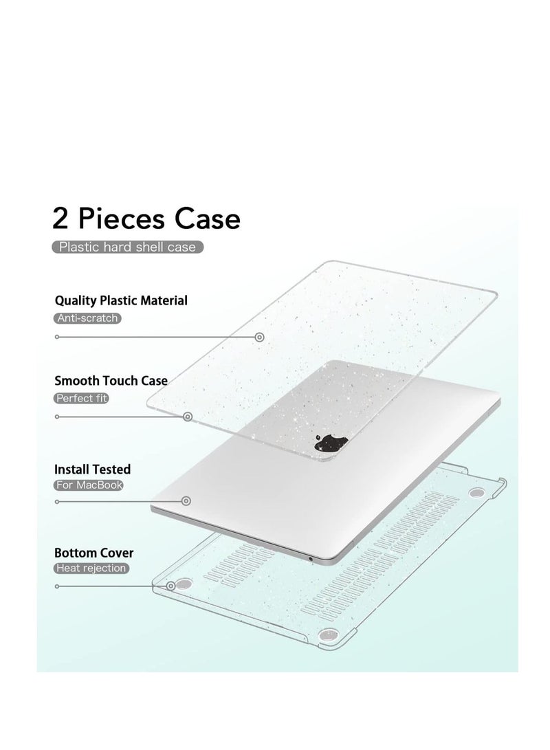 Glitter Clear Case Compatible with MacBook Air 13.6 inch 2022 A2681 M2 Chip and 2024 A3113 M3 Chip and 2025 A3240 M4 Chip with Retina Display, Glitter Hard Shell Case - Sparkly Clear  - Image 4