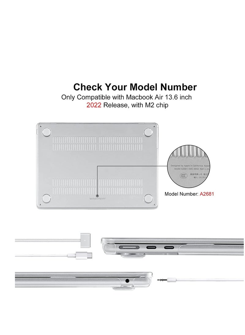Glitter Clear Case Compatible with MacBook Air 13.6 inch 2022 A2681 M2 Chip and 2024 A3113 M3 Chip and 2025 A3240 M4 Chip with Retina Display, Glitter Hard Shell Case - Sparkly Clear  - Image 3