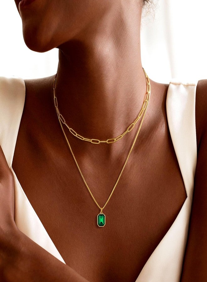 JIAOGE Birthstone Necklace for Women - Aquamarine Necklace for Girls Gifts March Birthstone Jewelry Layered Gold Necklaces for Women Aquamarine Jewelry Blue Necklaces March Birthday Gifts for Women - Image 2