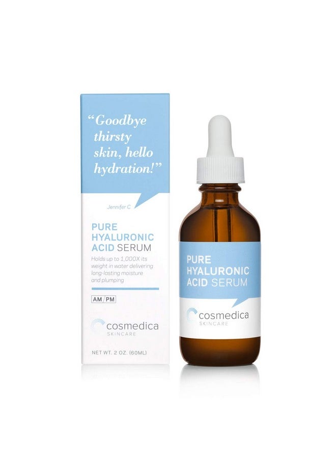 Cosmedica Skincare Hyaluronic Acid Serum for Skin 100% Pure Anti Aging Serum Intense Hydration Moisture Non greasy Paraben free, Wrinkle Reducing and Brightening Serum (Pro Formula) 2oz  - Image 1