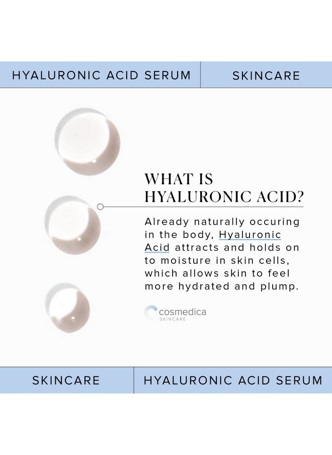 Cosmedica Skincare Hyaluronic Acid Serum for Skin 100% Pure Anti Aging Serum Intense Hydration Moisture Non greasy Paraben free, Wrinkle Reducing and Brightening Serum (Pro Formula) 2oz  - Image 2