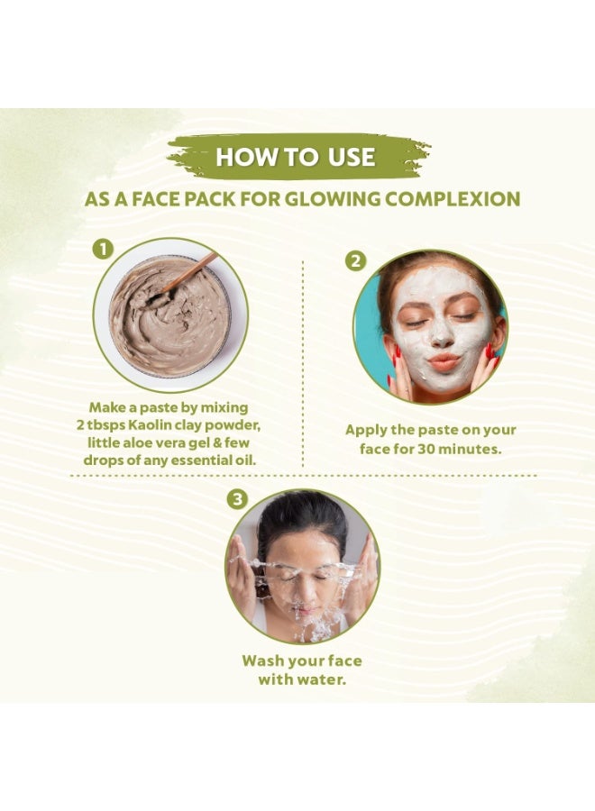 INDUS VALLEY Natural Kaolin Clay Powder | China clay - For Acne, Blackheads And For Glowing Skin 100g - Image 4