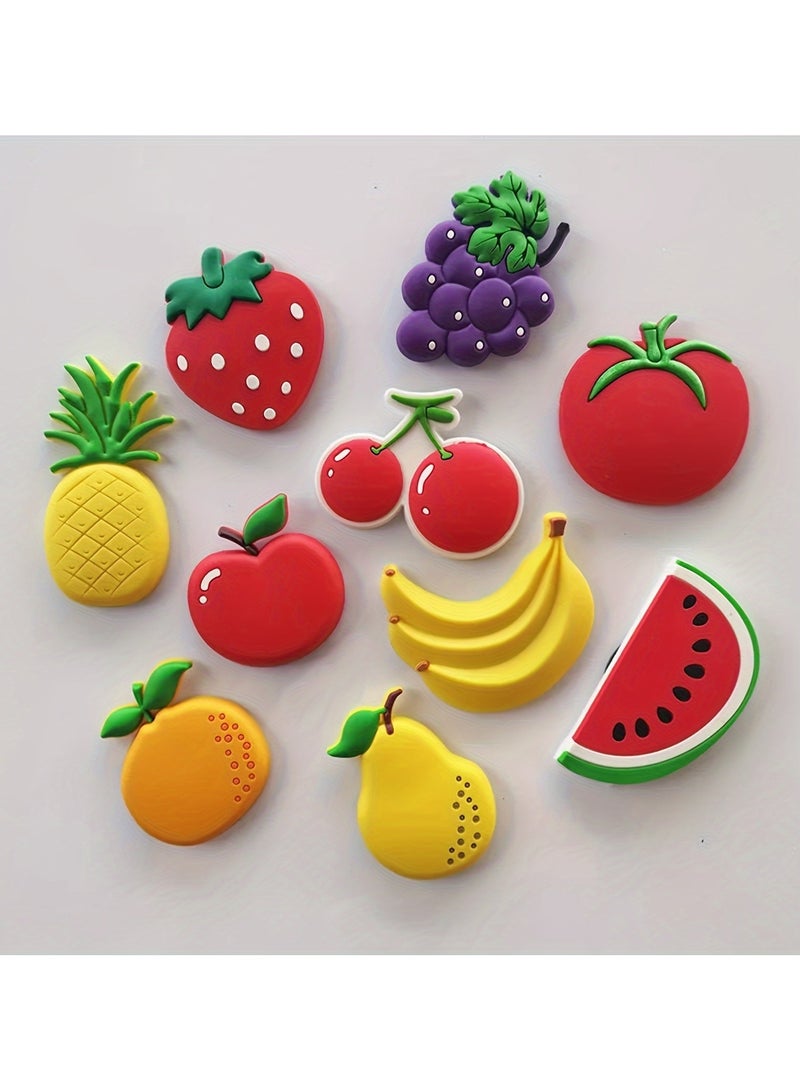 10pcs, مغناطيس الثلاجة, مغناطيس الثلاجة الفاكهة الكرتون لطيف, مغناطيس ديكور لطيف, مغناطيس المطبخ المكتب, مغناطيس الثلاجة الشخصية للمطبخ مكتب لوحة أبيضة خزانة وغسالة الصحون, ديكور المطبخ, ديكور المنزل - Image 1