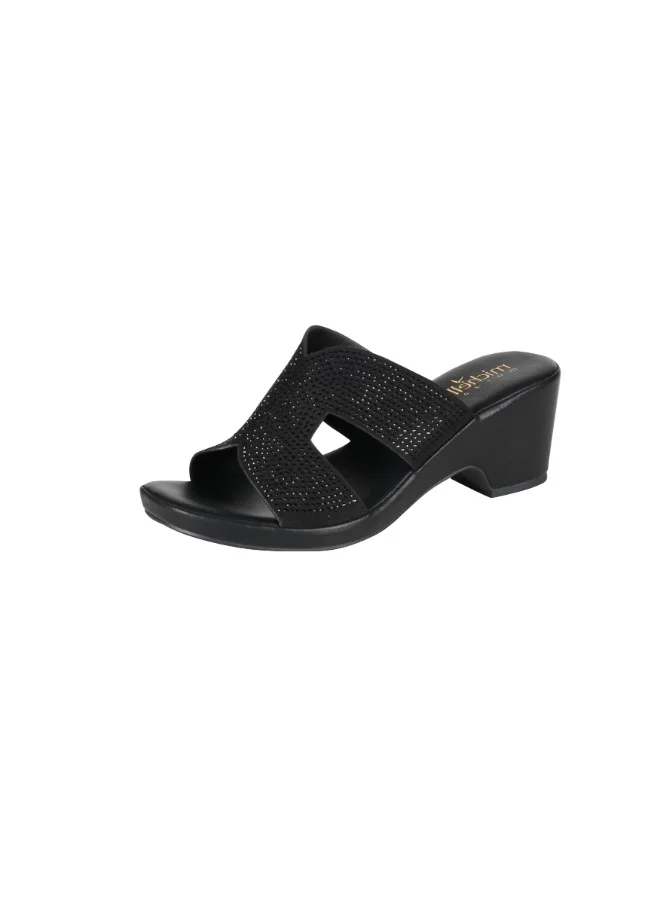 092-2947 Michelle Morgan Ladies Block Heels Sandals4RC121 Black