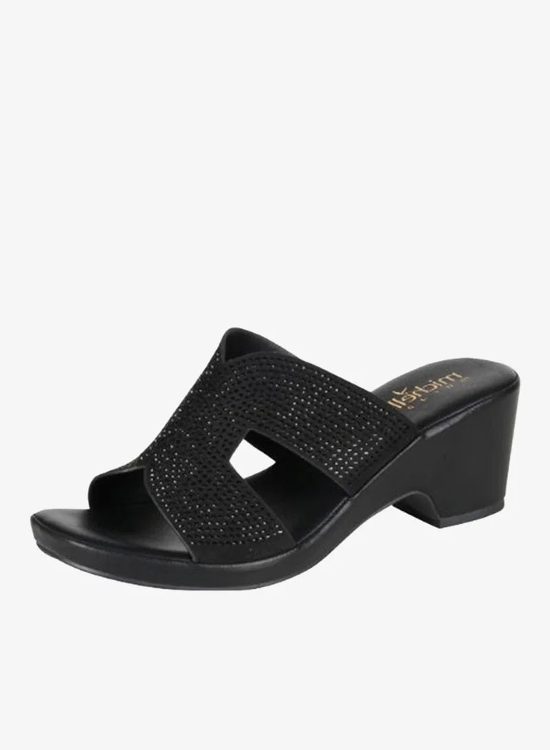 092-2947 Michelle Morgan Ladies Block Heels Sandals4RC121 Black