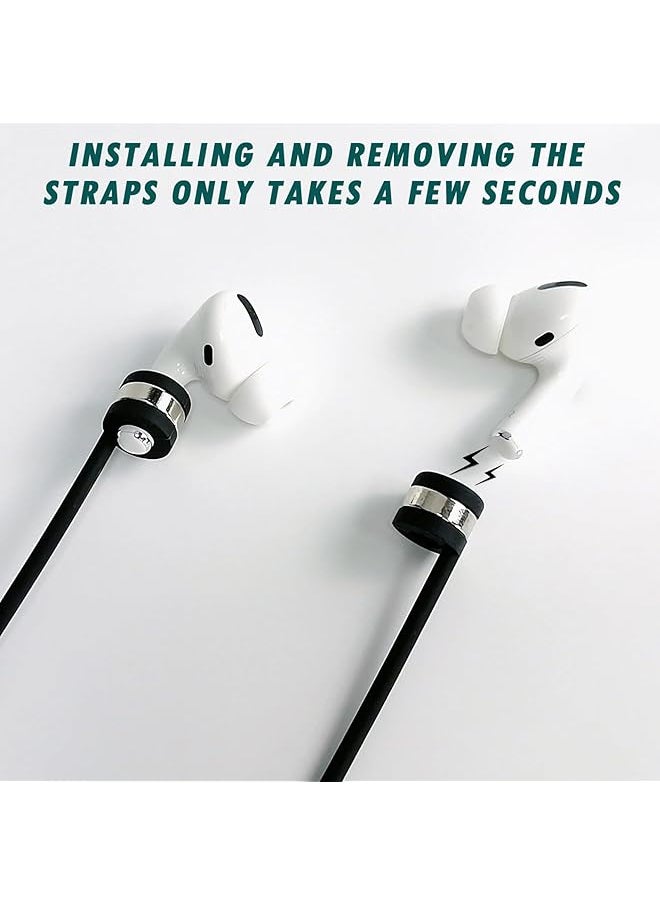 erorex - Magnetic Anti Lost Straps For Airpods 4Pcs Wireless Headphones Magnetic Anti Lost Neck Rope Cord Silicone Sports Lanyard Compatible With Airpods 1&2 Pro 3Rd And Pro 2 Bluetooth Earbuds - Image 1