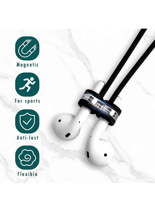 erorex - Magnetic Anti Lost Straps For Airpods 4Pcs Wireless Headphones Magnetic Anti Lost Neck Rope Cord Silicone Sports Lanyard Compatible With Airpods 1&2 Pro 3Rd And Pro 2 Bluetooth Earbuds - Image 1