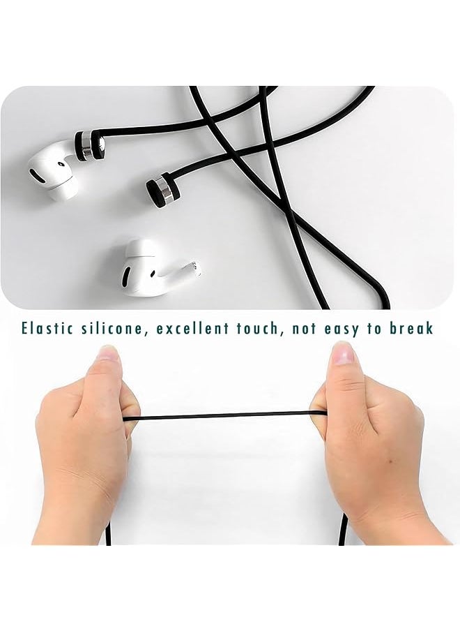 erorex - Magnetic Anti Lost Straps For Airpods 4Pcs Wireless Headphones Magnetic Anti Lost Neck Rope Cord Silicone Sports Lanyard Compatible With Airpods 1&2 Pro 3Rd And Pro 2 Bluetooth Earbuds - Image 1